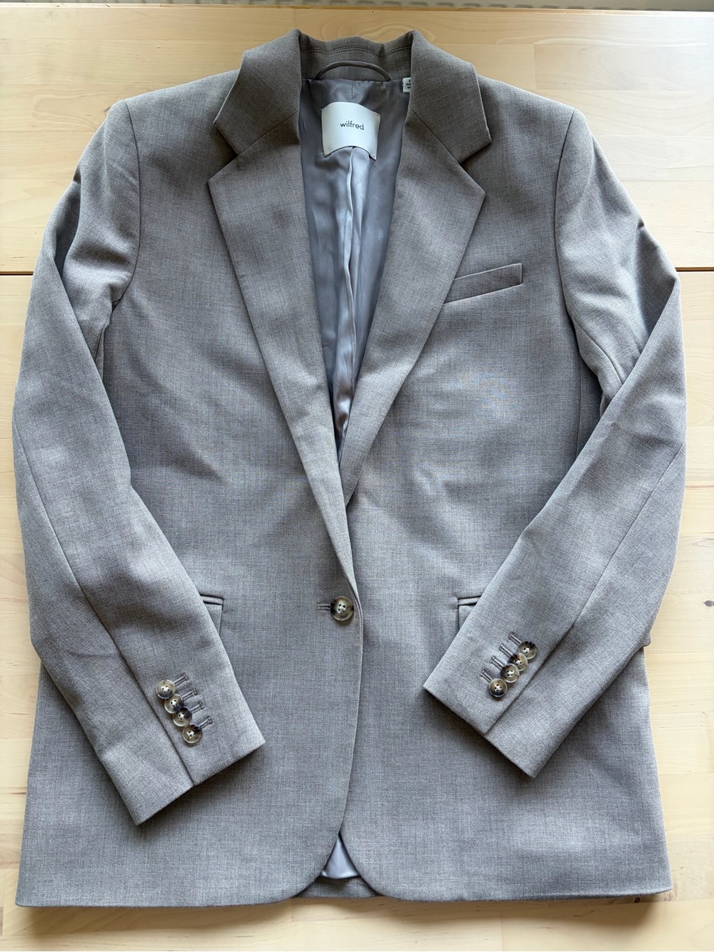 Wilfred Blazer (Heather Grey Melange) - Single-Button Tailored Sport Coat